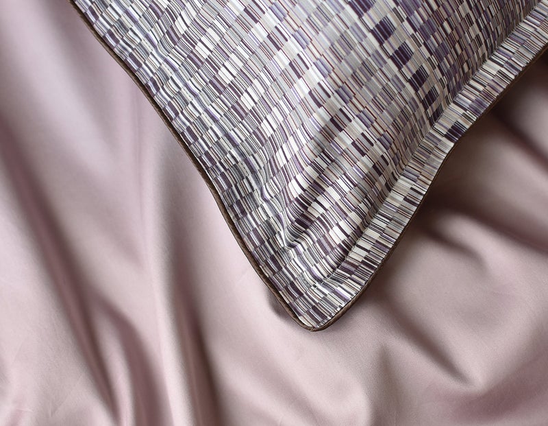 Eikei Solid Color Egyptian Cotton Duvet Cover Luxury Bedding Set High Thread Count Long Staple Sateen Weave Silky Soft Breathable Pima Quality Bed Linen (Queen, Mauve) - Image 5